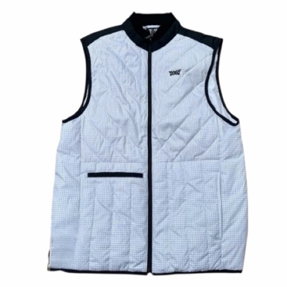 PXG Parsons Xtreme Golf Black/White Quilted Packable Down Puffer Vest Size Small
